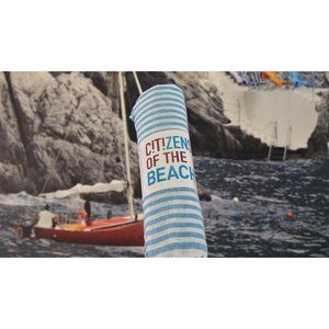 Blue Striped 100% Turkish Cotton Beach Bath Towels - Citizens of the Beach